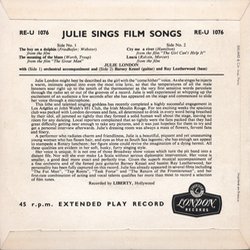   Julie Sings Film Songs サウンドトラック (Various Artists) - CD裏表紙