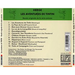 Les Aventures de Tintin Soundtrack (Jim Parker, Ray Parker, Tom Szczesniak) - CD Back cover