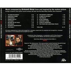 Amen サウンドトラック (Armand Amar) - CD裏表紙