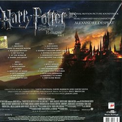 Harry Potter and the Deathly Hallows: Part 1 Soundtrack (Alexandre Desplat) - CD Back cover