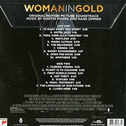 Woman in Gold Ścieżka dźwiękowa (Martin Phipps, Hans Zimmer) - Tylna strona okladki plyty CD