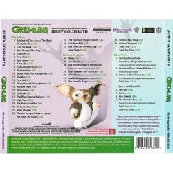 Gremlins Ścieżka dźwiękowa (Various Artists, Jerry Goldsmith) - Tylna strona okladki plyty CD