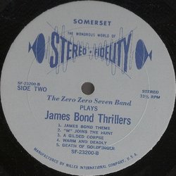 James Bond Thrillers!! Including Goldfinger サウンドトラック (Various Artists, The Zero Zero Seven Band) - CDインレイ