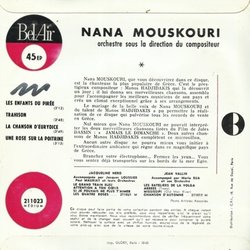 Les  Enfants du Pire Soundtrack (Manos Hatzidakis, Nana Mouskouri) - CD Back cover