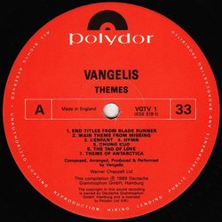 Vangelis - Themes サウンドトラック ( Vangelis) - CDインレイ