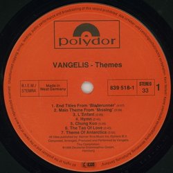 Vangelis - Themes Colonna sonora ( Vangelis) - cd-inlay