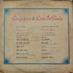 Singapore / Love in Simla Ścieżka dźwiękowa (Various Artists, Shankar Jaikishan, Hasrat Jaipuri, Rajinder Krishan, Iqbal Qureshi) - Tylna strona okladki plyty CD
