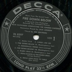 Fire Down Below サウンドトラック (Arthur Benjamin, Douglas Gamley, Kenneth V. Jones) - CDインレイ