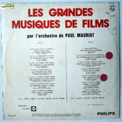 Les Grandes Musiques de Films Soundtrack (Various Artists, Paul Mauriat) - CD Back cover