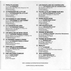 Les Plus Belles Musiques De Films Soundtrack (Various Artists, Paul Mauriat) - CD Back cover