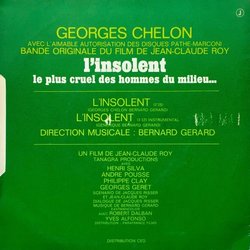 L'Insolent Soundtrack (Georges Chelon, Max Gazzola, Bernard Grard) - CD Trasero
