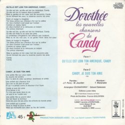 Les Nouvelles Chansons de Candy Ścieżka dźwiękowa (Dorothe , Michel Jourdan, Jean-Franois Porry, Takeo Watanabe) - Tylna strona okladki plyty CD