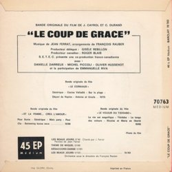 Le Coup de Grce Soundtrack (Jean Ferrat) - CD Trasero