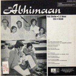 Abhimaan Ścieżka dźwiękowa (Various Artists, Sachin Dev Burman, Majrooh Sultanpuri) - Tylna strona okladki plyty CD