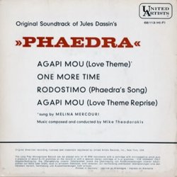 Phaedra Soundtrack (Mikis Theodorakis) - CD Trasero