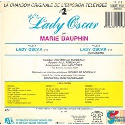 Lady Oscar Soundtrack (Richard de Bordeaux) - CD Back cover