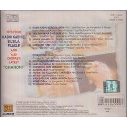 Kabhi Kabhie / Silsila / Faasle / Chandni Soundtrack (Khayyam , Various Artists, Shiv Hari) - CD Back cover