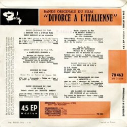 Divorce  L'Italienne サウンドトラック (Carlo Rustichelli) - CD裏表紙