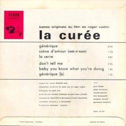 La Cure Soundtrack (Jean Bouchty, Jean-Pierre Bourtayre) - CD Achterzijde