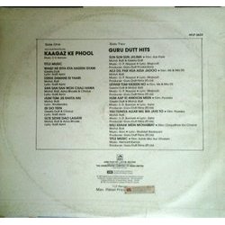 Kaagaz Ke Phool / Guru Dutt Hits Soundtrack (Various Artists, Kaifi Azmi, Sachin Dev Burman, Shailey Shailendra) - CD Back cover