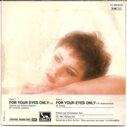 For Your Eyes Only Trilha sonora (Bill Conti) - CD capa traseira