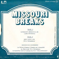 Missouri Breaks Ścieżka dźwiękowa (Eric Weissberg, John Williams) - Tylna strona okladki plyty CD