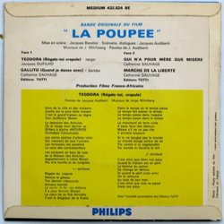 La Poupe サウンドトラック (Jacques Audiberti, Jorge Milchberg) - CD裏表紙