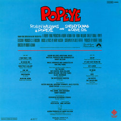 Popeye サウンドトラック (Various Artists) - CD裏表紙