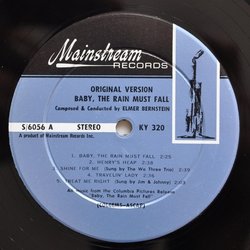 Baby the Rain Must Fall サウンドトラック (Elmer Bernstein) - CDインレイ