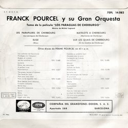 Franck joue... Les Parapluies de Cherbourg Ścieżka dźwiękowa (Michel Legrand, Franck Pourcel) - Tylna strona okladki plyty CD