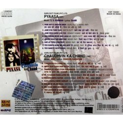 Pyaasa / Chaudhvin Ka Chand Soundtrack (Various Artists, Shakeel Badayuni, Sachin Dev Burman, Sahir Ludhianvi,  Ravi) - CD Back cover