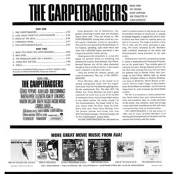 The Carpetbaggers Ścieżka dźwiękowa (Elmer Bernstein) - Tylna strona okladki plyty CD