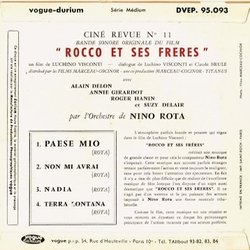 Rocco et ses Frres Soundtrack (Nino Rota) - CD Trasero