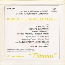 Rocco E I Suoi Fratelli Ścieżka dźwiękowa (Nino Rota) - Tylna strona okladki plyty CD
