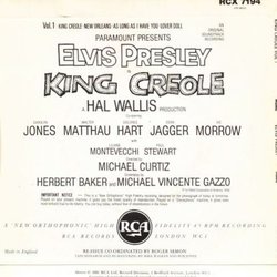 King Creole Vol.1 Soundtrack (Elvis Presley, Walter Scharf) - CD Back cover