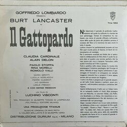 Il Gattopardo Soundtrack (Nino Rota) - CD Back cover
