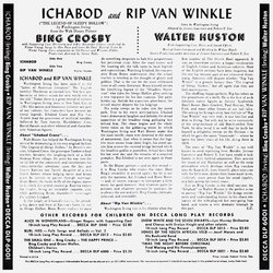 Ichabod The Legend Of Sleepy Hollow / Rip Van Winkle Soundtrack (Bing Crosby, Wilbur Hatch, Walter Huston, Victor Young) - CD Back cover