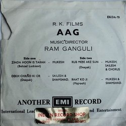 Aag Soundtrack (Usha Khanna) - CD Achterzijde