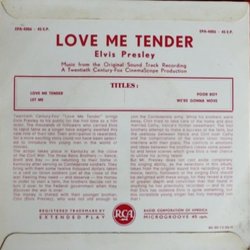 Love Me Tender Ścieżka dźwiękowa (Lionel Newman) - Tylna strona okladki plyty CD