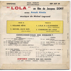 Lola Ścieżka dźwiękowa (Anouk Aime, Michel Legrand) - Tylna strona okladki plyty CD