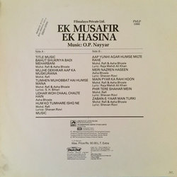 Ek Musafir Ek Hasina Trilha sonora (Asha Bhosle, S. H. Bihari, Raja Mehdi Ali Khan, O.P. Nayyar, Mohammed Rafi, Shevan Rizvi) - CD capa traseira