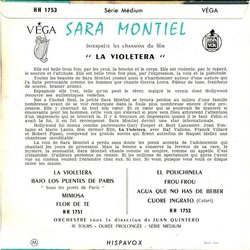 La Violetera Colonna sonora (Sara Montiel, Juan Quintero) - Copertina posteriore CD