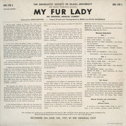 My Fur Lady Ścieżka dźwiękowa (James Domville, Harry Garber, Galt MacDermot, Timothy Porteous, Roy Wolvin) - Tylna strona okladki plyty CD