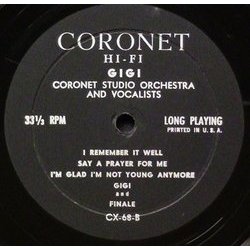 Music And Songs From Lerner And Loewe's Gigi Colonna sonora (Alan Jay Lerner , Frederick Loewe) - cd-inlay