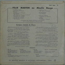 Au Moulin Rouge Ścieżka dźwiękowa (Various Artists, Flix Marten) - Tylna strona okladki plyty CD