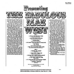 The Fabulous Mae West Ścieżka dźwiękowa (Various Artists) - Tylna strona okladki plyty CD