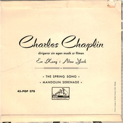 Charles Chaplin Dirigerar Sin Egen Musik Ur Filmen En Kung I New York Soundtrack (Charlie Chaplin) - CD Back cover