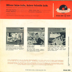 Hier Bin Ich, Hier Bleib Ich Ścieżka dźwiękowa (Kurt Feltz, Heinz Gietz) - Tylna strona okladki plyty CD