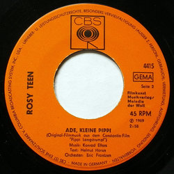 Hey, Pippi Langstrumpf / Ad, Kleine Pippi サウンドトラック (Various Artists, Rosy Teen) - CDインレイ