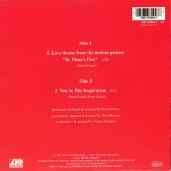 St. Elmo's Fire サウンドトラック (David Foster) - CD裏表紙